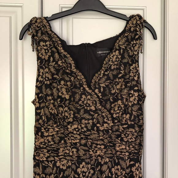 connected apparel Dresses & Skirts - Black and Gold Lace dress by Connected Apparel